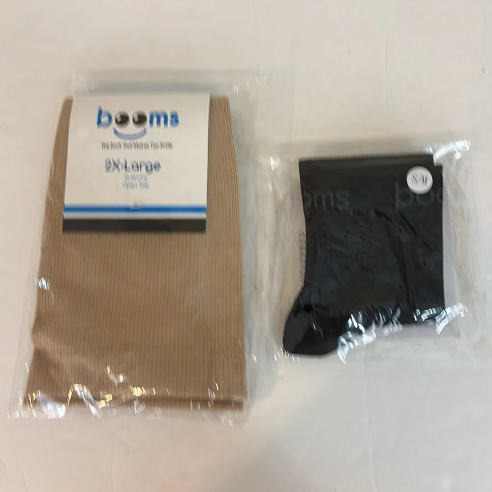 Booms  20-30 MmHg  Open toe Unisex Compression Socks 2XL Nude NWT